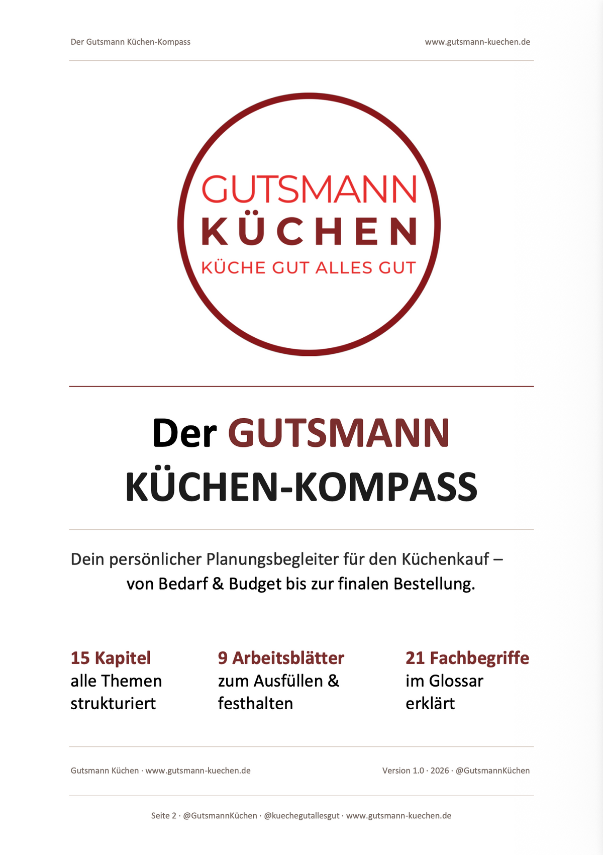 Gutsmann Küchen-Kompass (ehemals Checkliste): Planungshilfe gegen teure Küchenfehler