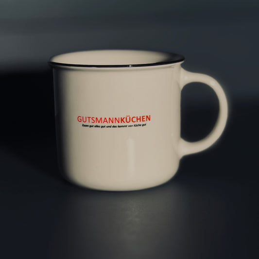 Retro-Tasse Keramik weiß