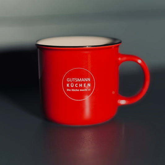 Retro-Tasse Keramik rot