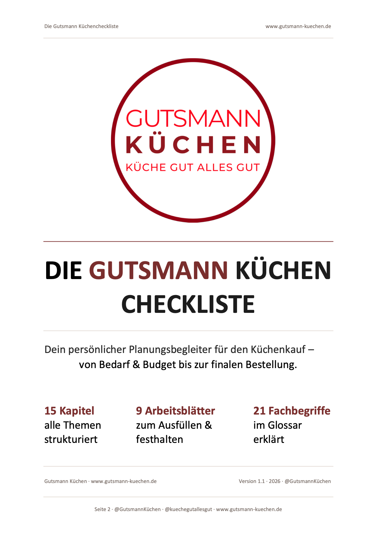 Gutsmann Küchen-Checkliste: Planungshilfe gegen teure Küchenfehler
